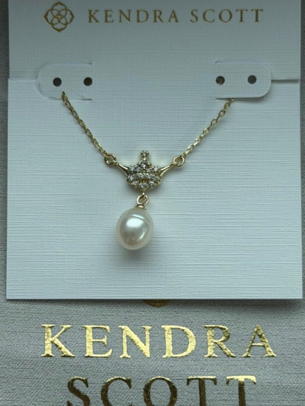 Kendra Scot White Pearl Pendant Necklace